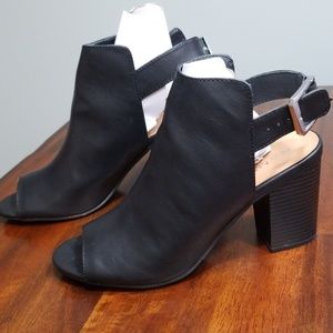 Peep toe block heels